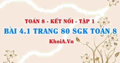 Bài 4.1 trang 80 SGK Toán 8 tập 1 Kết nối tri thức